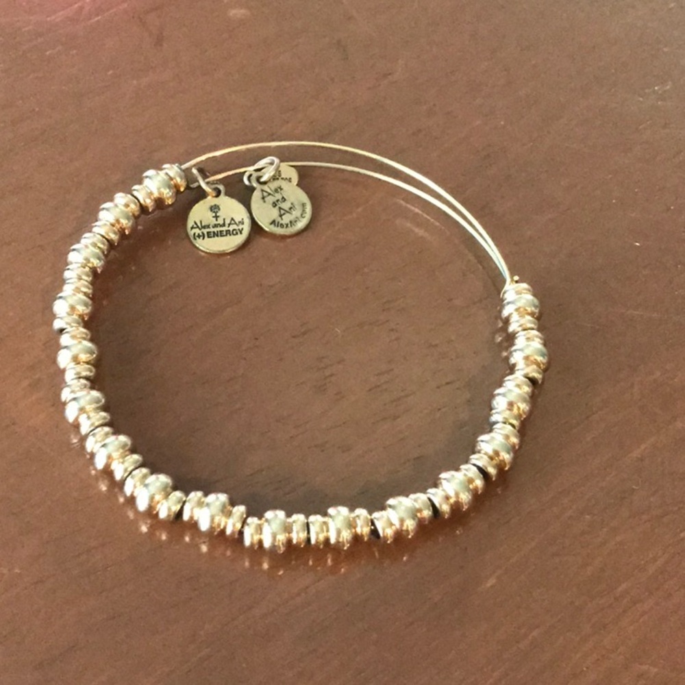 Alex and Ani gold beaded bracelet
